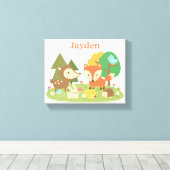 Cute bos bosdier kinderkamer muurdecoratie canvas afdruk (Insitu (Houten vloer))