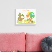 Cute bos bosdier kinderkamer muurdecoratie canvas afdruk (Insitu (Woonkamer))
