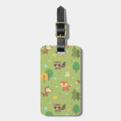 Cute bos bosdierpatroon voor kinderen bagagelabel (Voorkant verticaal)