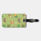 Cute bos bosdierpatroon voor kinderen bagagelabel (Achterkant horizontaal)