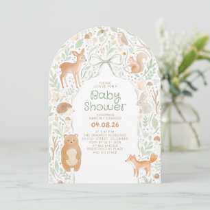 Cute Bos Dieren Baby Shower Boog Kaart
