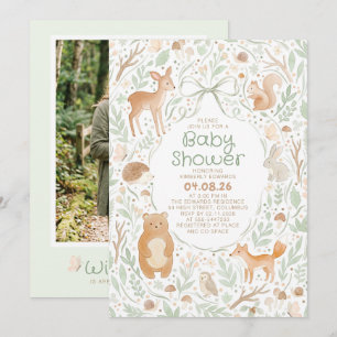 Cute Bos Dieren Baby Shower Foto Kaart