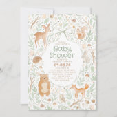 Cute Bos Dieren Baby Shower Kaart (Voorkant)
