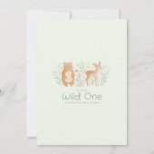 Cute Bos Dieren Baby Shower Kaart (Achterkant)