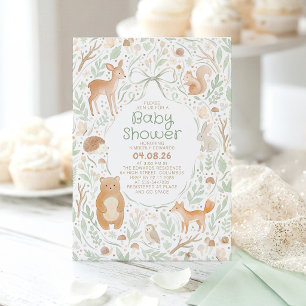 Cute Bos Dieren Baby Shower Kaart