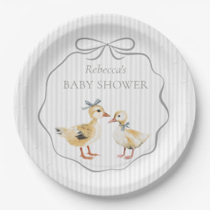 Cute Bos Eendje Waterverf Jongens Baby Shower Papieren Bordje