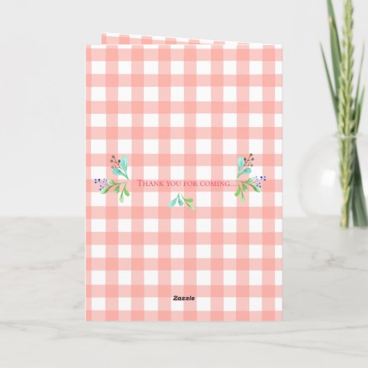 Cute Bos Herten Walsen Rood Gingham Feestje (Achterkant)