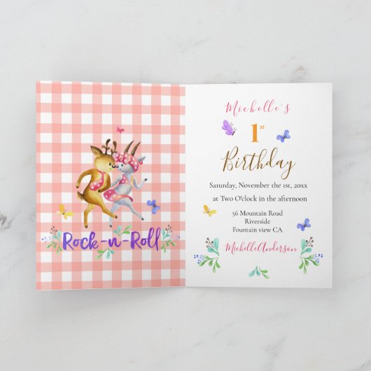 Cute Bos Herten Walsen Rood Gingham Feestje (Binnen)