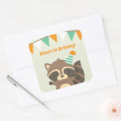Cute Bos Wasbeer Verjaardagsfeest Stickers (Envelop)