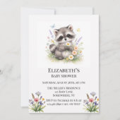 Cute bosbaby wasbeer babyshower kaart (Voorkant)