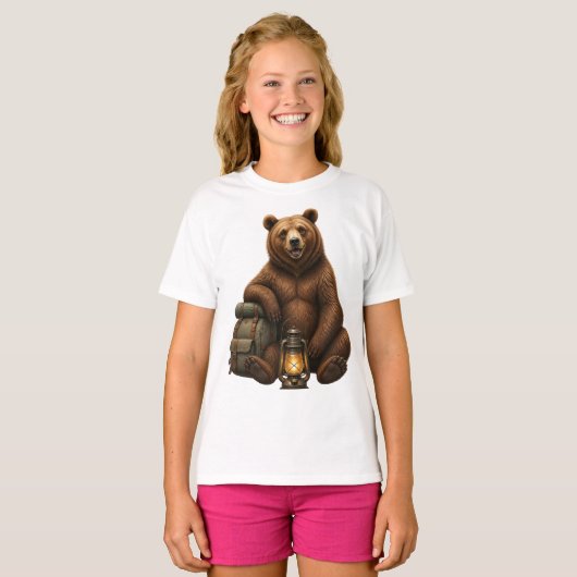 Cute bosbeer cartoon T-shirt (Voorkant volledig)