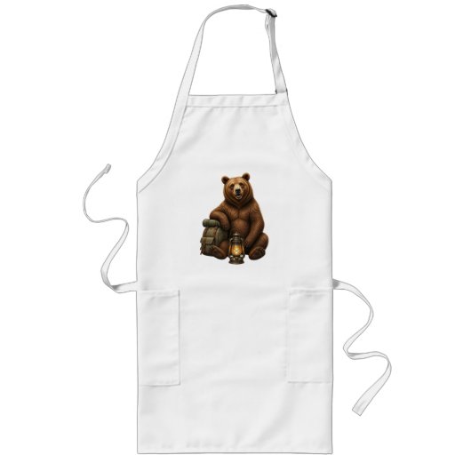 Cute bosbeer cartoon T-shirt Lang Schort (Voorkant)