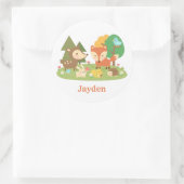 Cute bosdier voor kinderen ronde sticker (Tas)