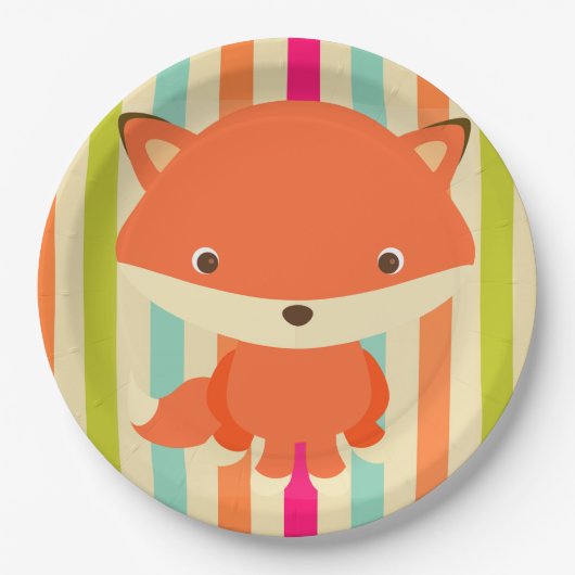 Cute bosdier vos feestbord papieren bordje (Voorkant)