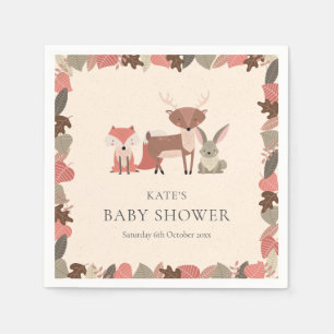 Cute Bosdieren Baby Shower / Feestje Servet