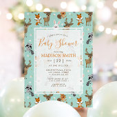 Cute Bosdieren Baby Shower Kaart