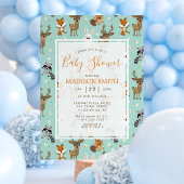 Cute Bosdieren Baby Shower Kaart
