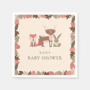 Cute bosdieren Baby Shower Strooigoed Servet