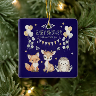 Cute Bosdieren Baby Shower   Vos, Hert Keramisch Ornament