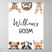 Cute bosdieren babykamer poster (Voorkant)