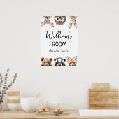 Cute bosdieren babykamer poster (Keuken)