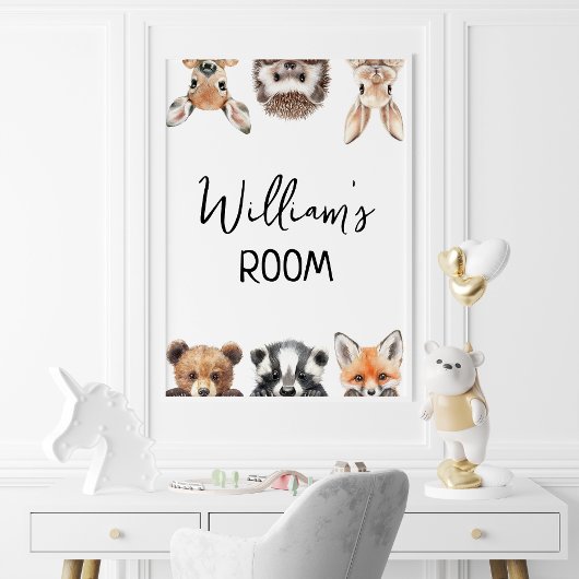Cute bosdieren babykamer poster