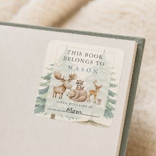 Cute Bosdieren Bos Dieren Ex Libris Sticker