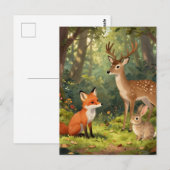 Cute Bosdieren Bos Scene Briefkaart (Voorkant / Achterkant)