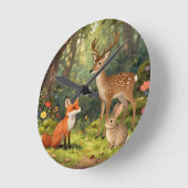 Cute Bosdieren Bos Scene Ronde Klok (Hoek)