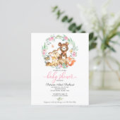 Cute bosdieren groen baby shower (Staand voorkant)