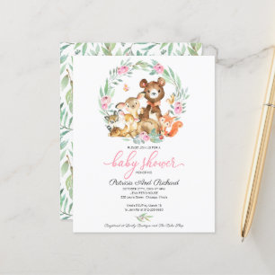 Cute bosdieren groen baby shower