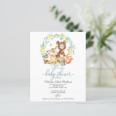 Cute bosdieren groen baby shower (Staand voorkant)