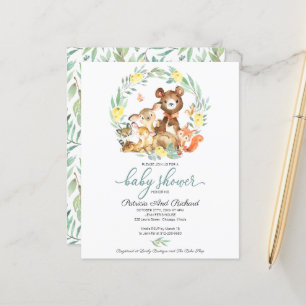 Cute bosdieren groen baby shower