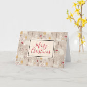 Cute bosdieren kerstpatroon kaart (Gele Bloem)