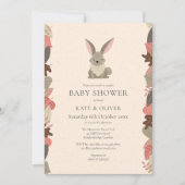 Cute Bosdieren Konijnen Baby Shower Kaart (Voorkant)