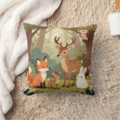 Cute Bosdieren Nursery Scène Kussen (Deken)