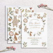 Cute Bosdieren Script Boho Baby Shower  Kaart