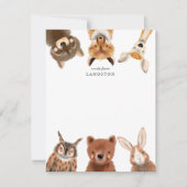 Cute bosdieren voor kinderen notitiekaartje (Voorkant)