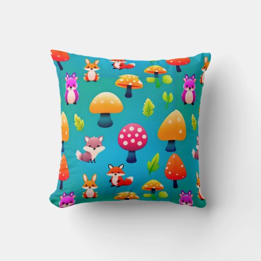Cute bosdieren voor speelse kinderkamer decoratie kussen (Voorkant)