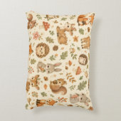 Cute Bosdieren Waterverf Patroon Accent Kussen (Achterkant (Verticaal))
