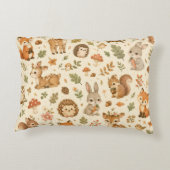 Cute Bosdieren Waterverf Patroon Accent Kussen (Achterkant)