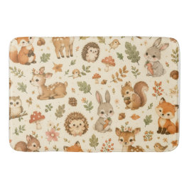 Cute Bosdieren Waterverf Patroon Badmat