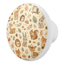 Cute Bosdieren Waterverf Patroon Keramische Knop
