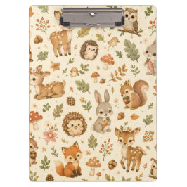 Cute Bosdieren Waterverf Patroon Klembord