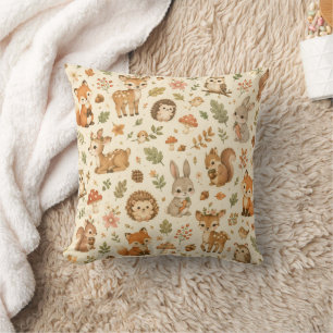 Cute Bosdieren Waterverf Patroon Kussen