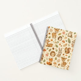 Cute Bosdieren Waterverf Patroon Notitieboek
