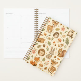 Cute Bosdieren Waterverf Patroon Planner