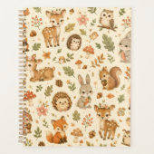 Cute Bosdieren Waterverf Patroon  Planner (Voorkant)