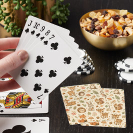 Cute Bosdieren Waterverf Patroon Pokerkaarten