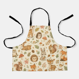 Cute Bosdieren Waterverf Patroon Schort